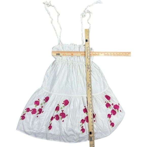 The Shirt Rochelle Behrens Dress Size S White Embroidered Pink Floral‎ - Picture 7 of 13